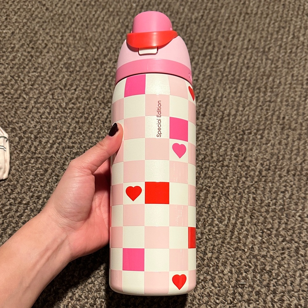 Special Edition Pink and Red Checkered Water Bottle